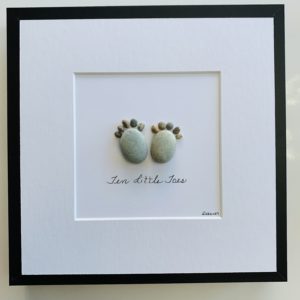 Welcome to the World - new baby pebble art